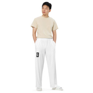 Logo print unisex wide-leg pants